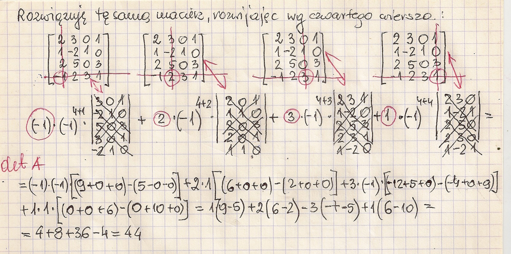 Askly Jak Obliczyc Wspołczynnik Macierzy 4x4 Gdy Nie 1811